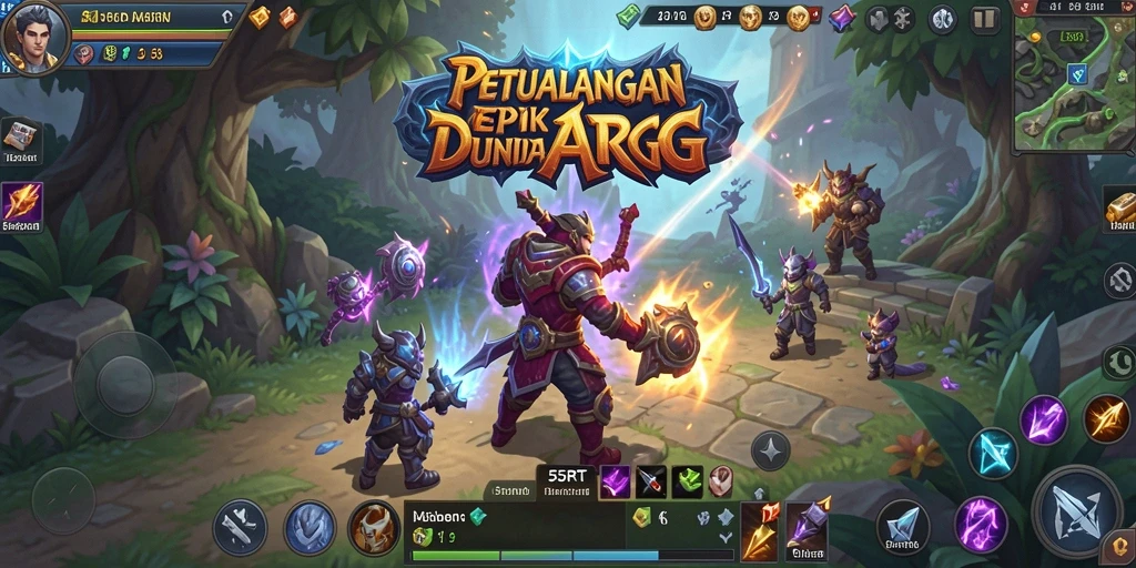 Tampilan gameplay ARPG yang seru dan epik di 55RT.