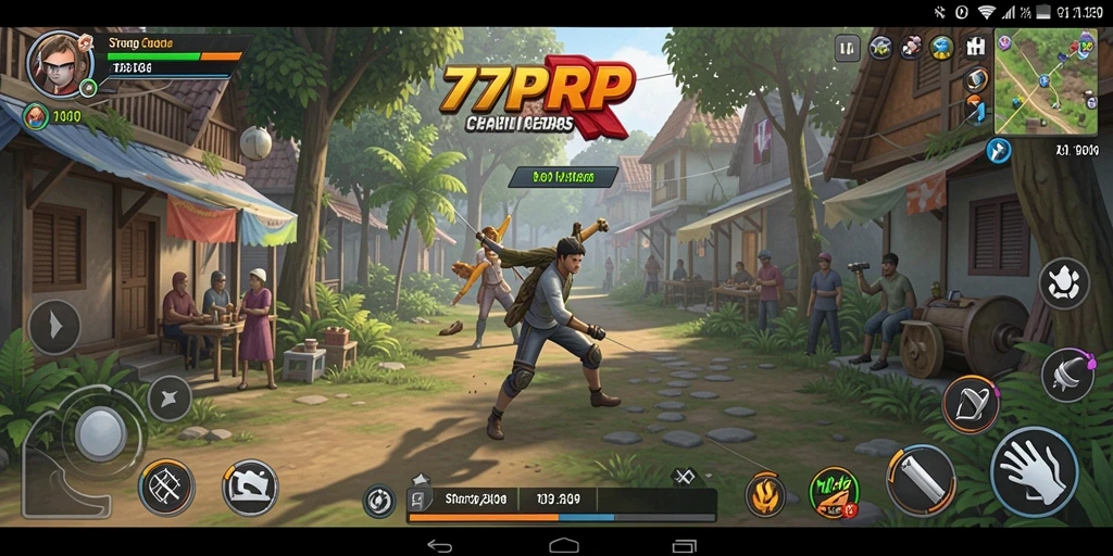 Tangkapan layar gameplay 77RP menunjukkan pertarungan strategis yang seru.