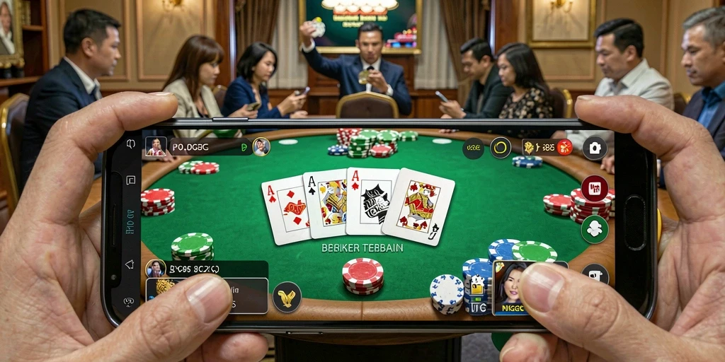 Screenshot gameplay 8G8G menampilkan aksi seru permainan Poker.