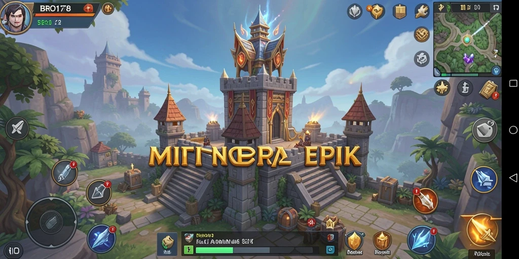 Screenshot gameplay BRO178 dengan aksi menara pertahanan yang seru.