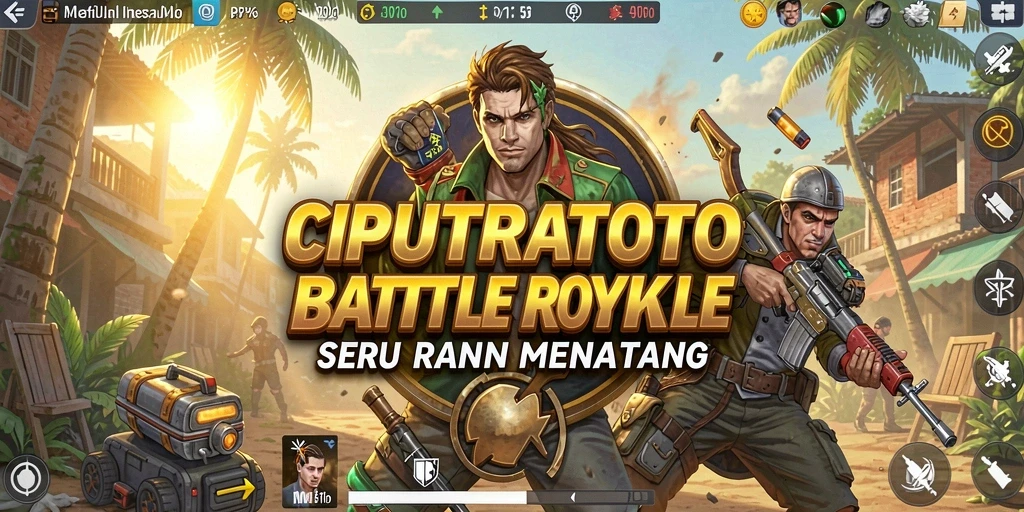 Tampilan gameplay seru dalam CIPUTRATOTO yang menghadirkan pertarungan Battle Royale.