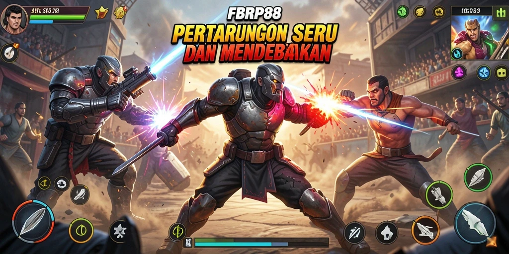 Tangkapan layar FBRP88 menampilkan pertarungan seru antar karakter.