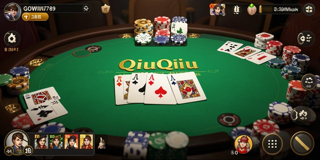 Tampilan gameplay seru GOWIN789 dalam bermain QiuQiu.