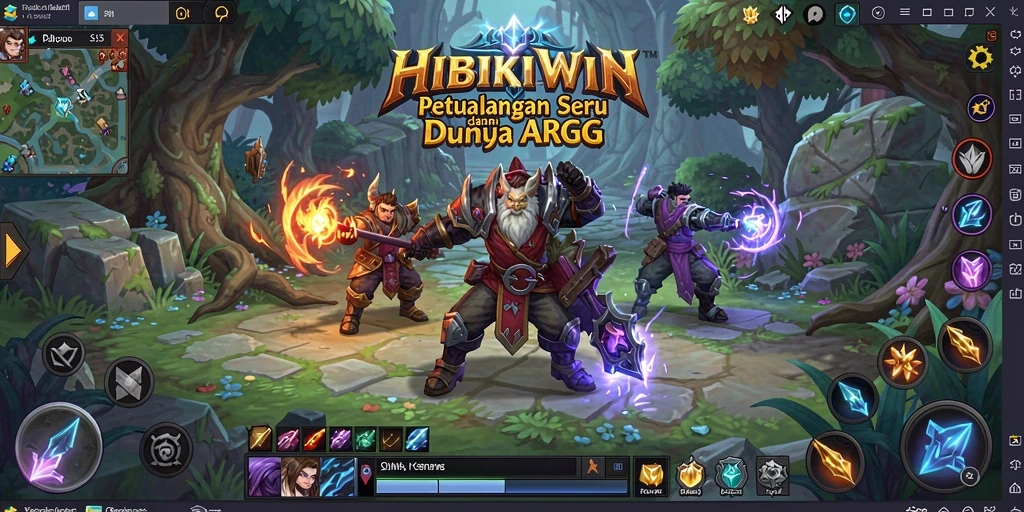 Tampilan gameplay HIBIKIWIN yang mendebarkan dalam pertarungan ARPG.