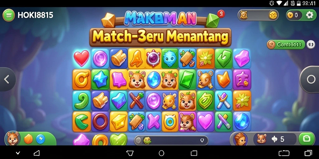 Tampilan gameplay menarik dari HOKI8815 saat mencocokkan elemen.