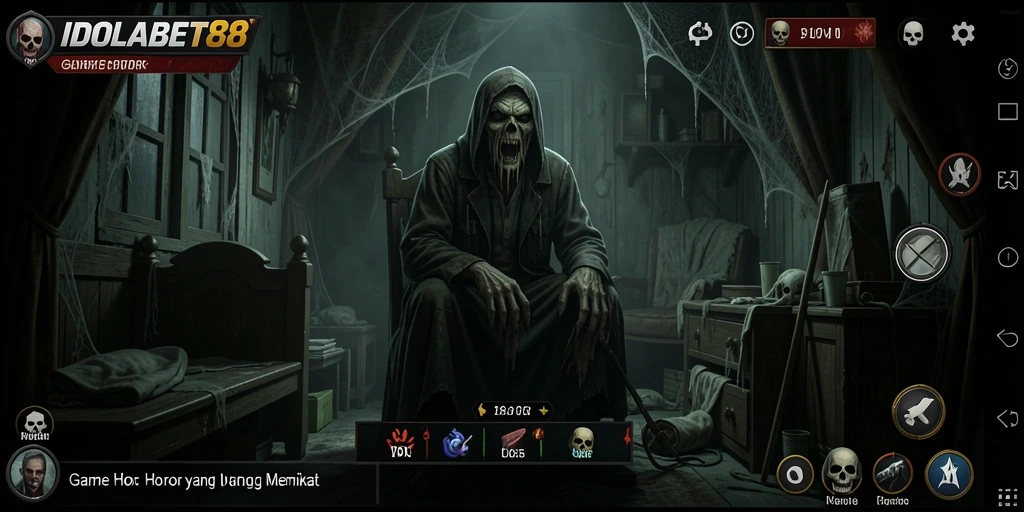 Tampilan gameplay <strong>IDOLABET88</strong> yang menegangkan dan menyeramkan.