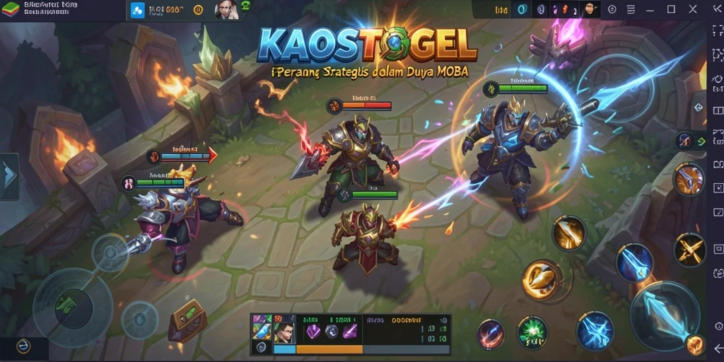 Tangkapan layar KAOSTOGEL menampilkan aksi epik pertarungan MOBA.