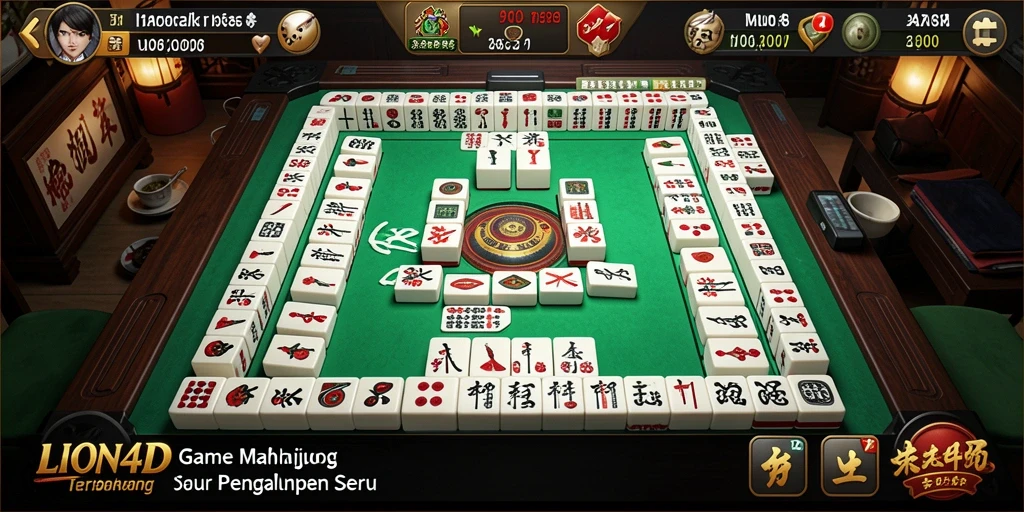 Gambaran gameplay menarik dari LION4D dalam aksi Mahjong.
