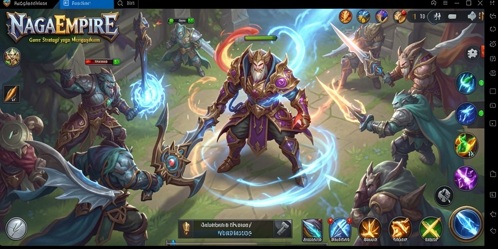 Tangkapan layar gameplay NAGAEMPIRE yang menampilkan aksi strategi epik.