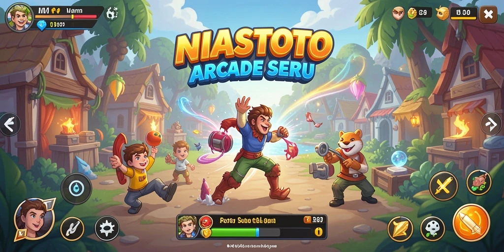 Tangkapan layar NIASTOTO menampilkan aksi gameplay seru dengan grafis yang cerah.