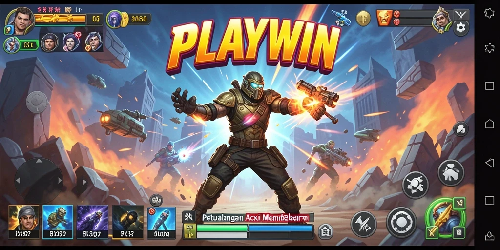 Tampilan gameplay aksion yang mendebarkan dari PLAYWIN.