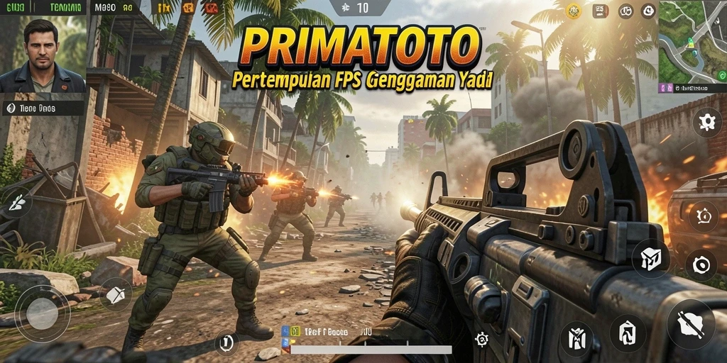 Screenshot menunjukkan aksi gameplay menegangkan dalam PRIMATOTO.