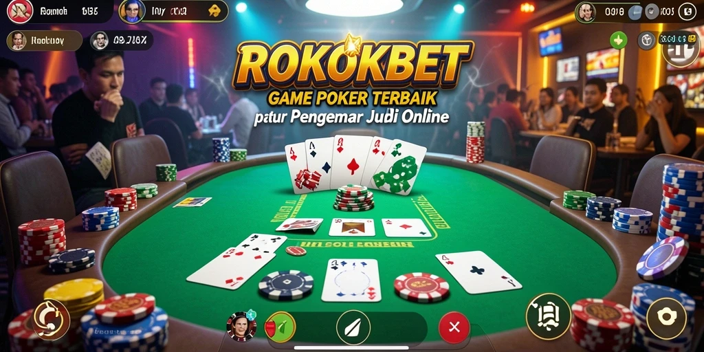 Tampilan menarik gameplay Poker di ROKOKBET