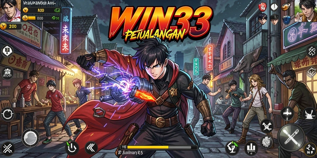 Tampilan gameplay <strong>WIN33</strong> dengan karakter anime yang menawan.
